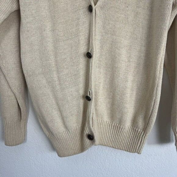 Fashion Crossroads knit Cardigan Sweater Vintage Button Down Cream Lace Collar - Picture 9 of 10